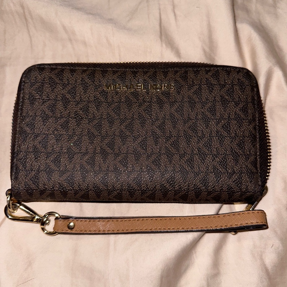 Michael Kors Brown Wristlet Wallet